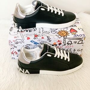 Dolce & Gabbanna Men’s Portofino Leather Sneakers Size 11